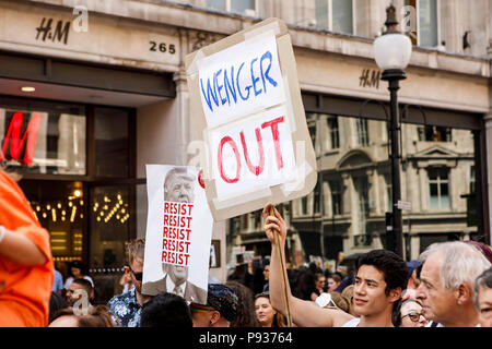 Stop Trump Demo London vom 13. Juli 2018 Stockfoto