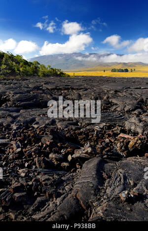 Raue Oberfläche des gefrorenen Lava nach Mauna Loa volcano Eruption auf Big Island, Hawaii, USA Stockfoto