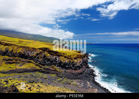 Schöne Landschaft von South Maui. Die Rückseite des Haleakala Kraters auf der Insel Maui, Hawaii, USA Stockfoto