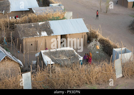 Kakuma, Kenia - Luftbild der Flüchtlingslager Kakuma. Stockfoto