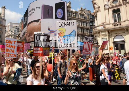 Anti-Trump März in Central London, dem 13. Juli 2018 Stockfoto