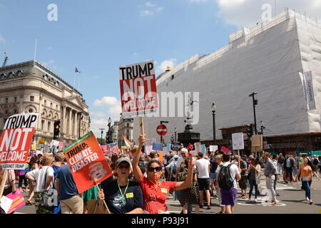 Anti-Trump März in Central London, dem 13. Juli 2018 Stockfoto