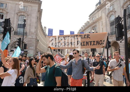 Anti-Trump März in Central London, dem 13. Juli 2018 Stockfoto