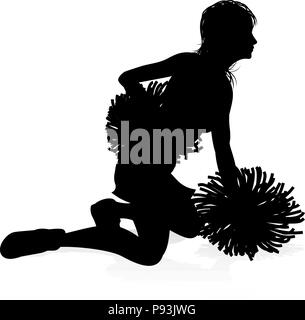 Silhouette Cheerleader Stock Vektor