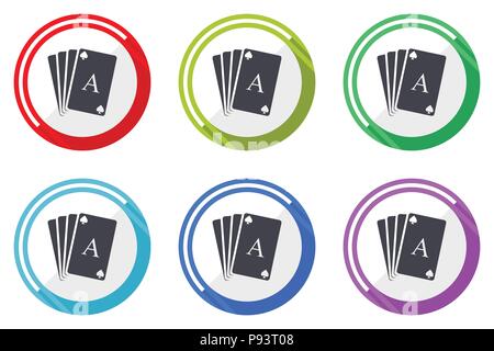 Karte web Vector Icons, bunte runde Design editierbare internet Buttons in eps 10 für Webdesign und Smartphone applicatios eingestellt Stock Vektor