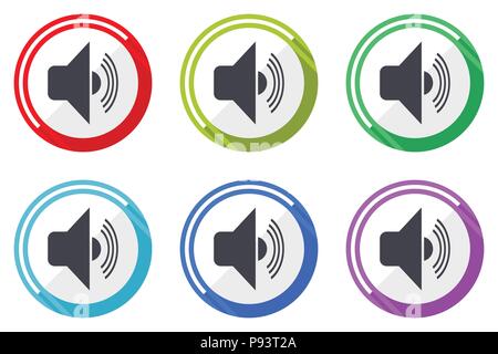 Band web Vector Icons, bunte runde Design editierbare internet Buttons in eps 10 für Webdesign und Smartphone applicatios eingestellt Stock Vektor