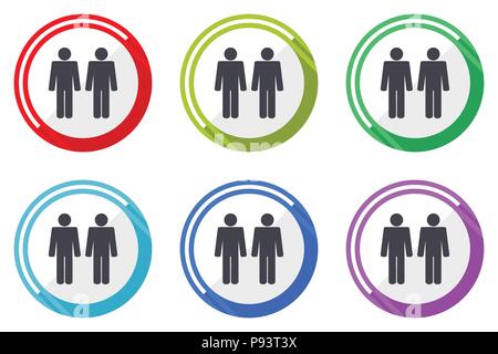 Paar web Vector Icons, bunte runde Design editierbare internet Buttons in eps 10 für Webdesign und Smartphone applicatios eingestellt Stock Vektor