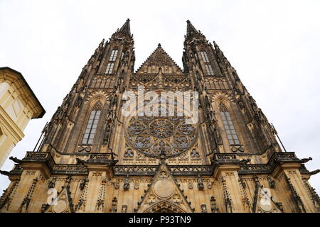 West Portal, St. Veits Dom, die Prager Burg, den Hradschin, Prag, Tschechien (Tschechische Republik), Europa Stockfoto