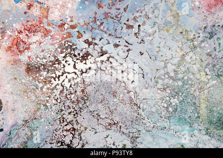 Aquarell von Hand gemalten Hintergrund mit hellen Flecken und Bürste Stockfoto