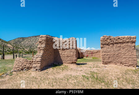 New York, Rio Arriba County, Santa Rosa de Lima de Los Altos, adobe Kirchenruine Stockfoto