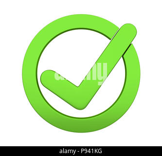 Häkchen Zeichen isoliert Stockfoto