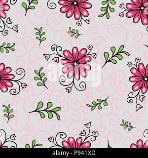 Nahtlose floralen Muster. Moderne abstrakte farbenfrohe Stil. Hand gezeichnet, - Lager. Hintergrund oder Tapeten, Muster für Stoff- oder Textil. Stock Vektor