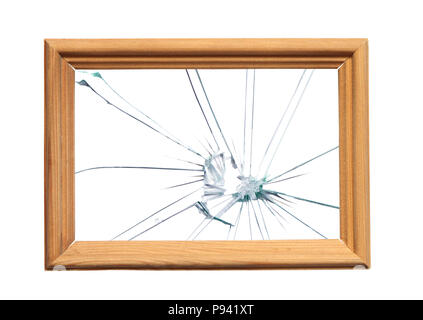 Holzrahmen mit Glas für ihre Bilder. Objekt mit Freistellungspfad Stockfoto