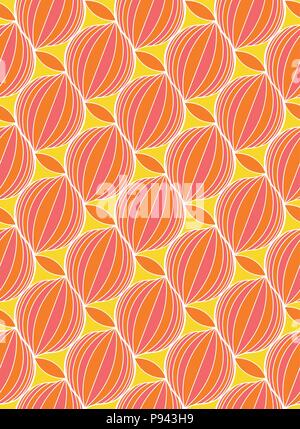 Die nahtlose Vektor abstrakte Wassermelone geometrische farbenfrohe moderne Muster. Orange, Gelb und Rot. Stock Vektor