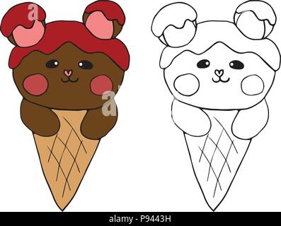 Tragen Schokolade auf Eis. Vector Illustration. auf weißem Hintergrund. Stock Vektor