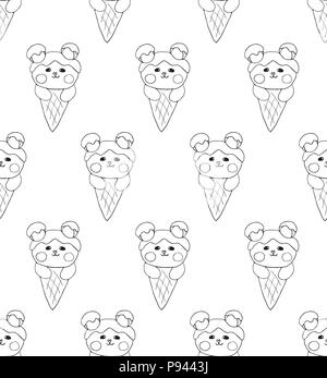 Bär auf Eis weißen Hintergrund. Vector Illustration. Stock Vektor