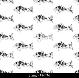 Karpfen auf weißem Hintergrund. Vector Illustration. Stock Vektor