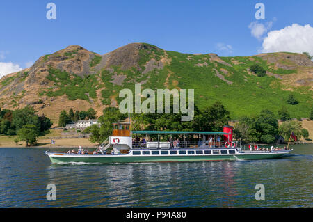 Lake District. Ullswater. Dampfgarer Stockfoto