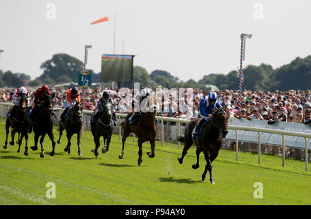 Wadilsafa geritten von Dane O'Neill (rechts) gewinnt die John Smith's Racing Behinderung bei Tag zwei des John Smith's Cup treffen an der Rennbahn von York. Stockfoto