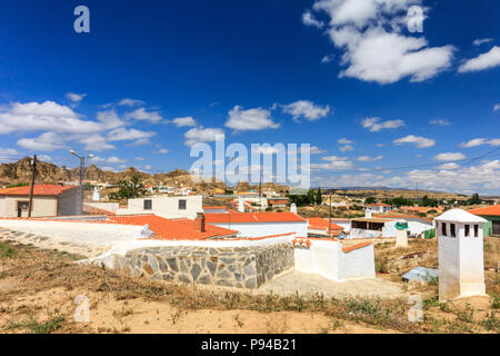 Cave House Nachbarschaft in Guadix, Provinz Granada, Spanien Stockfoto