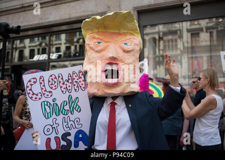 Anti-Trump Protest in London, Großbritannien, am 13. Juli 2018. Stockfoto