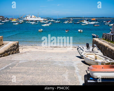 Das Harbourside auf St Mary's, Isles of Scilly. Stockfoto