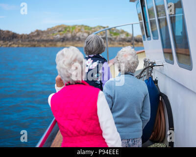 Menschen auf einem Meer safari, Isles of Scilly. Stockfoto