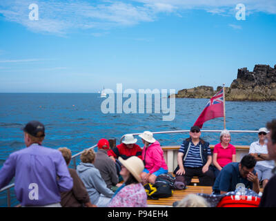 Menschen auf einem Meer safari, Isles of Scilly. Stockfoto