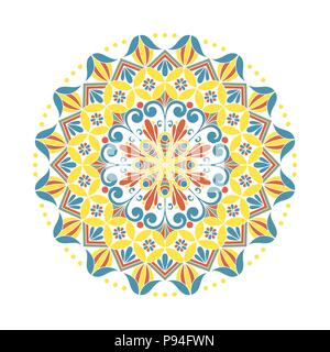 Blume Mandala. Orientalische ethnischen kreisförmiges Ornament. Stock Vektor