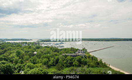 Luftbild der Sag Harbor, NY Stockfoto