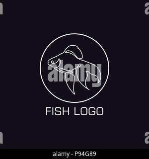 Eine Zeile crab Logo Stock Vektor