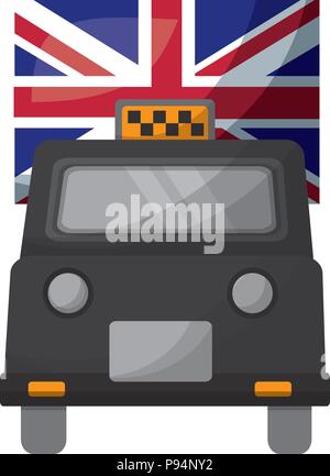 Schwarze taxi transport England Flagge Stock Vektor