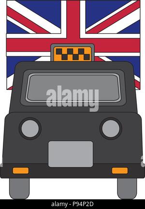 Schwarze taxi transport England Flagge Stock Vektor