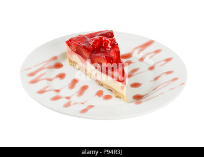 Käsekuchen isoliert auf weißem Hintergrund. Beschneidungspfad gehören Stockfoto