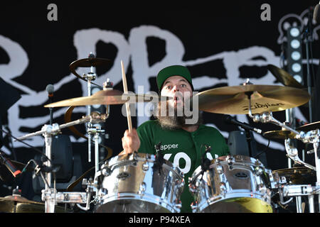 Portsmouth, Virginia, USA. 13. Juli 2018. Pfeffer bringt einige amerikanische Reggae in die Union Bank und Vertrauen Pavillion in Portsmouth, Virginia am 13. Juli 2018. © Jeff Moore 2018 Credit: Jeff Moore/ZUMA Draht/Alamy leben Nachrichten Stockfoto