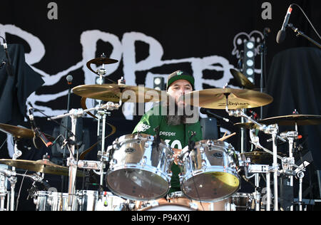 Portsmouth, Virginia, USA. 13. Juli 2018. Pfeffer bringt einige amerikanische Reggae in die Union Bank und Vertrauen Pavillion in Portsmouth, Virginia am 13. Juli 2018. © Jeff Moore 2018 Credit: Jeff Moore/ZUMA Draht/Alamy leben Nachrichten Stockfoto