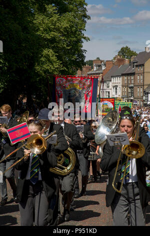 Durham, Großbritannien. 14. Juli 2018. Durham Bergleute Gala Stockfoto