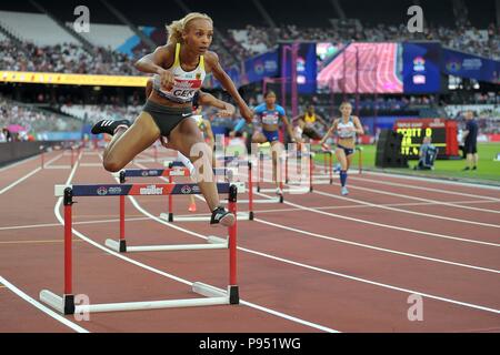 Djamila Bohm (GER) in der mens 400 m Hürden. Leichtathletik-WM. London Olympiastadion. Stratford. London. Auf "OK". 14.07.2018. Stockfoto