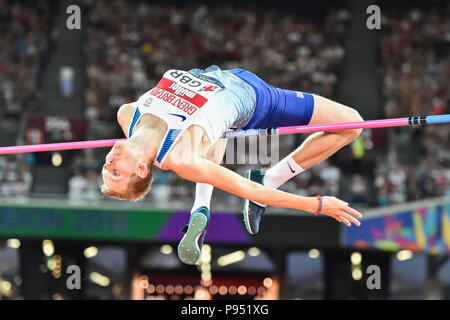 BAKER Chris (GBR) in Männer Hochsprung Während der Leichtathletik WM in London 2018 London Stadion am Samstag, den 14. Juli 2018. LONDON, ENGLAND. Credit: Taka G Wu Stockfoto