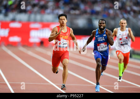 Xie Zherye (CHN) Gewinnen der Männer 200 m Während der Leichtathletik WM in London 2018 London Stadion am Samstag, den 14. Juli 2018. LONDON, ENGLAND. Credit: Taka G Wu Stockfoto