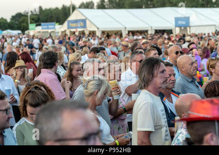 Brentwood Essex, 14. Juli 2018 Brentwood Music Festival 2018 im Brentwood Zentrum Squeeze mit Chris Difford und Glen Tilbrook Credit Ian Davidson/Alamy leben Nachrichten Stockfoto