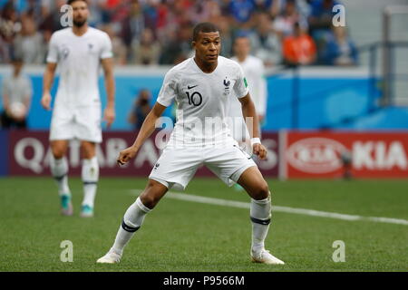 Nizhnij Novgord, Russland. 6. Juli, 2018. Kylian Mbappe (FRA) Fußball / Fussball: FIFA WM Russland 2018 Match zwischen Uruguay 0-2 Frankreich am Stadion in Nizhnij Nizhnij Novgord Novgord, Russland. Credit: MUTSU KAWAMORI/LBA/Alamy leben Nachrichten Stockfoto