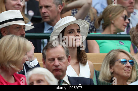 London, Großbritannien. 14. Juli 2018. Emma Watson. Meine Damen Finale Tag, Tag 12 Wimbledon Tennis Die Meisterschaften, Wimbledon, London, am 14. Juli 2018. Credit: Paul Marriott/Alamy leben Nachrichten Stockfoto