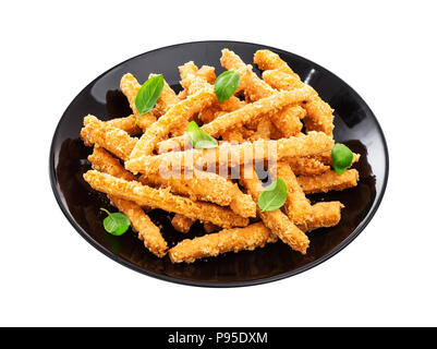 Käsestange isoliert auf weißem Hintergrund mit Freistellungspfad Stockfoto