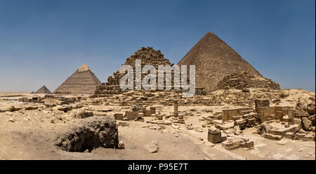 Panorama der Pyramide von Gizeh, Ägypten Stockfoto