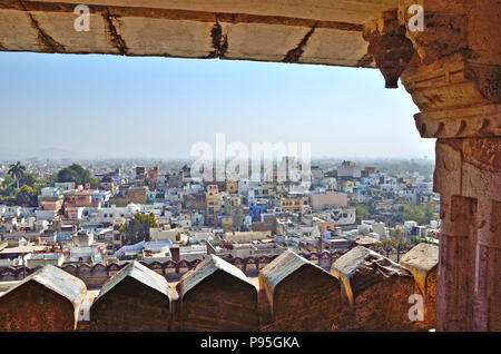 Blick von der City Palace in Udaipur Stockfoto