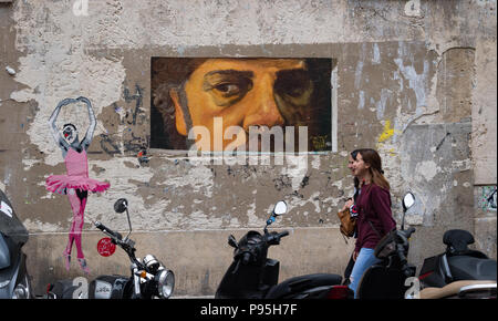 Marais, Paris, Frankreich: Juni 2018: Street Art, im Marais-Viertel von Paris, Frankreich Stockfoto