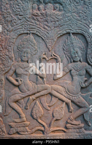 Bayon Tempel (Prasat Bayon) ist Reich der Khmer Tempel innerhalb des Angkor Thom, in Kambodscha eingerichtet. Es wurde die Hauptstadt des Khmer-reiches. Stockfoto