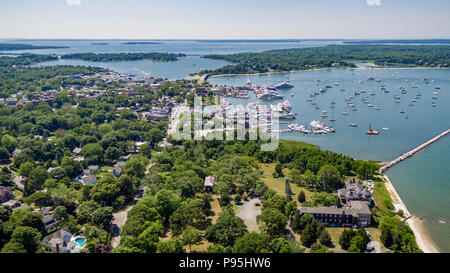 Luftbild der Sag Harbor, NY Stockfoto