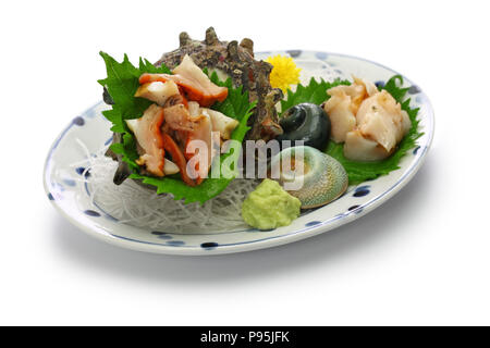 Sazae keine Sashimi, Japanisch frische rohe melshellfish Sashimi Stockfoto